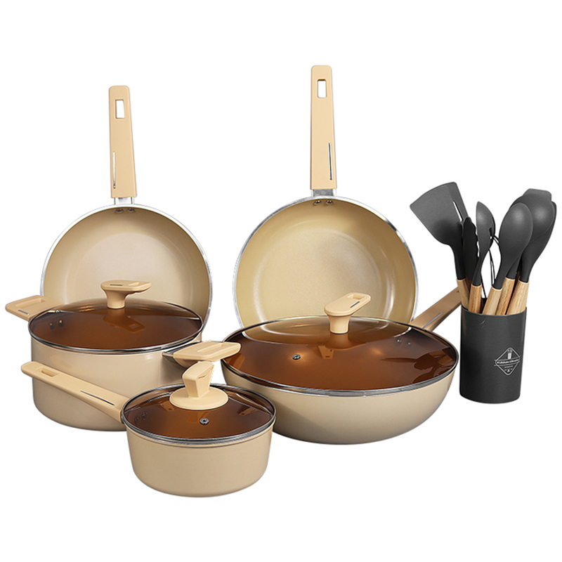 6 Pieces Kitchen Ceramic Cookware with Lids