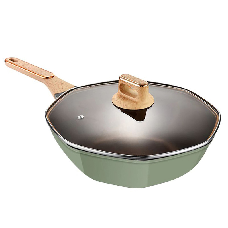 Non-stick Flat Bottom Octagonal Frying Pan Wok