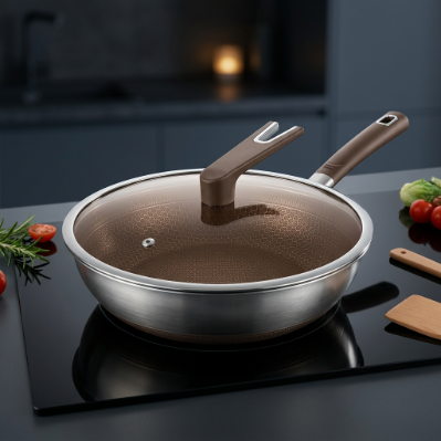 Non-coatedFryingPanwithPeptide Non-coated Frying Pan with Peptide